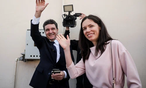 Mirabela Grădinaru și Nicușor Dan FOTO Reuters