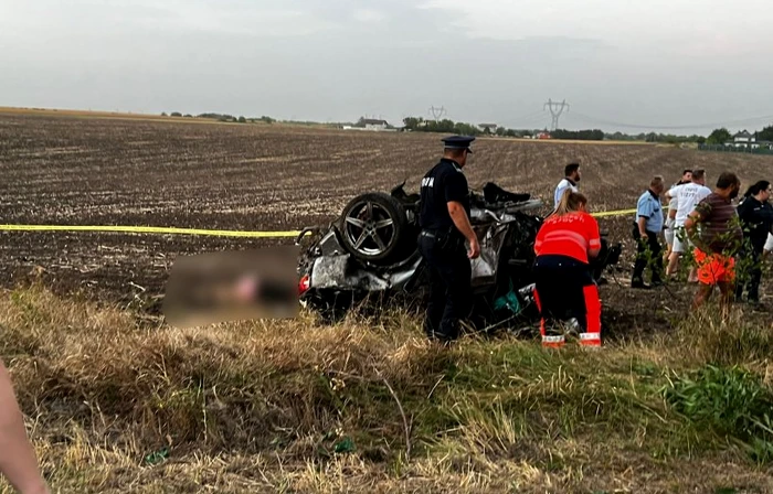Accidentul a avut loc pe DN4 la Frumușani FOTO Antena 3