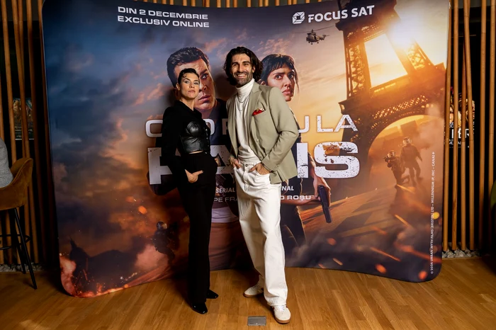 Ana Ularu și Daniel Nuță la lansarea serialului „Cod Roșu la Paris”. FOTO: Focus Sat