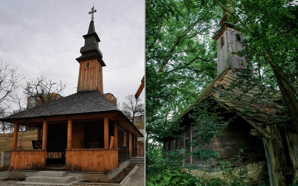 Biserica de lemn salvată ca prin minune din ruină. Era comoara unui sat dispărut pentru totdeauna