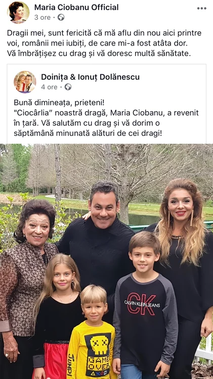 Maria Ciobanu și-a anunțat imediat fanii că a revenit în România