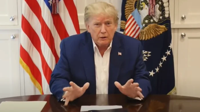 Donald Trump a transmis un mesaj de la biroul său din spitalfoto: captură YouTube