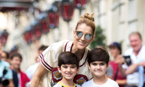 Celine Dion and her twins going to Optician Paris jpeg