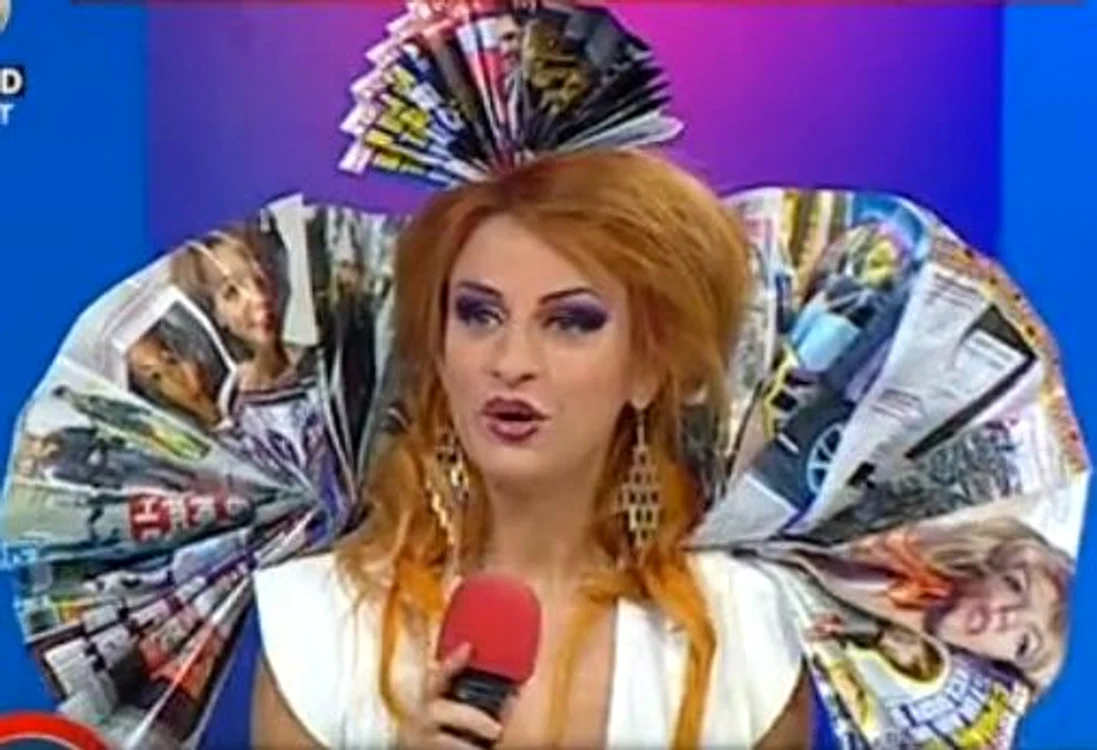Sânziana Buruiană a fost «Lady Gaga de România» în platoul «Drept la ţintă». (captură Kanal D)