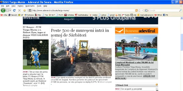 targu-mures.adevarul.ro este cel mai accesat site local de ştiri