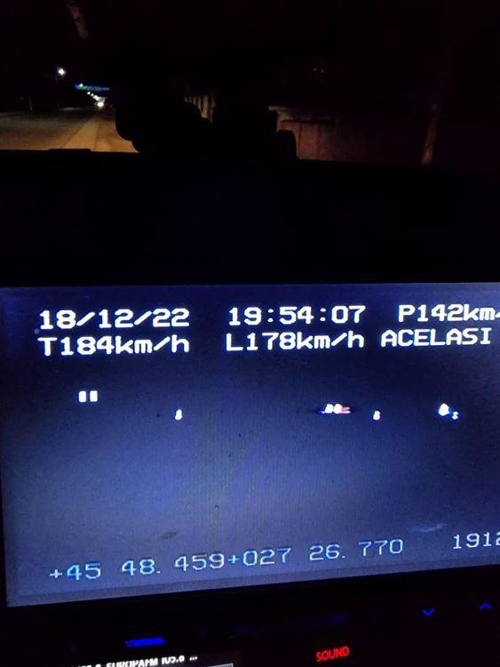 Șoferul a fost surprins de două ori când circula cu viteza excesivă FOTO IPJ Galați