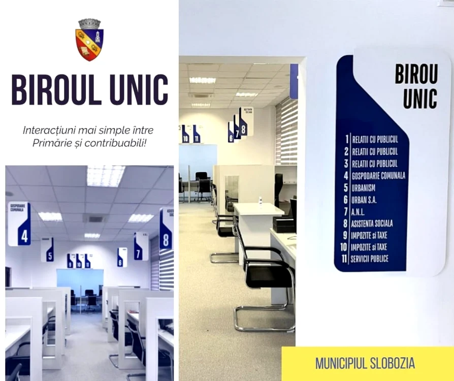 Birou Unic la Primăria Slobozia FOTO Facebook/Primăria Slobozia