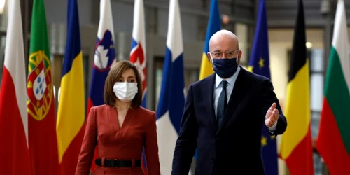 Maia Sandu si Charles Michel