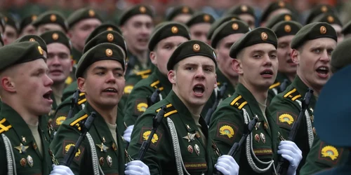 Soldaţi ruşi la parada de Ziua Victoriei din Piaţa Roşie 9 MAI 2021 FOTO EPA-EFE