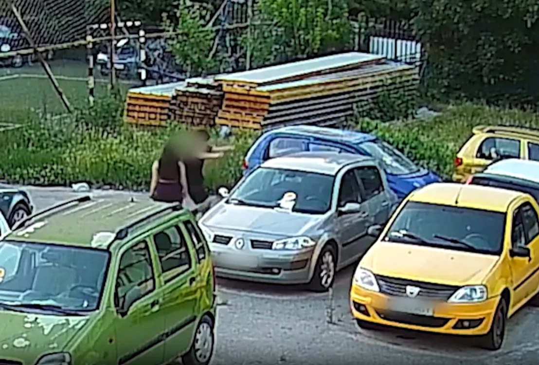 Adolescenți cum vanadalizează mașini FOTO: captură video
