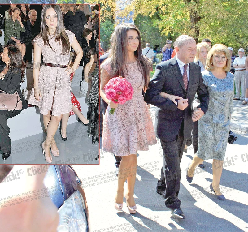 Singura diferenţă între rochia purtată de Mila Kunis şi cea a Elenei Băsescu este absenţa curelei