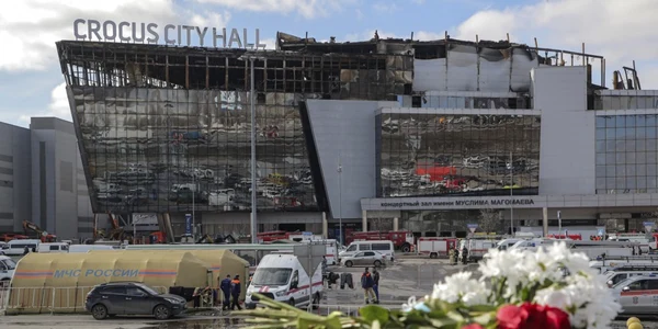 Sala de concerte Crocus City Hall a fost incendiată de teroriști FOTO EPA-EFE