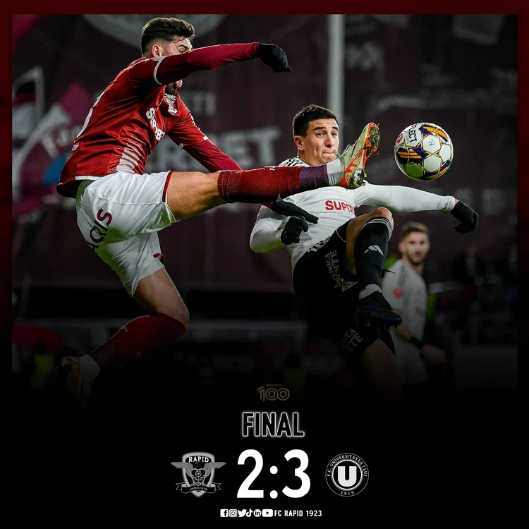 Rapid - Universitatea Cluj FOTO: FCRapid1923oficial/Facebook
