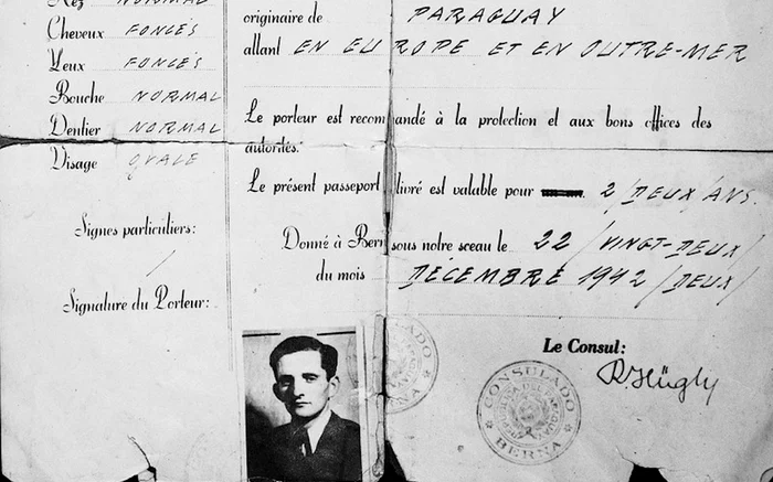 Pașaport paraguayan falsificat în timpul Holocaustului FOTO: Muzeul memorial al Holocaustului