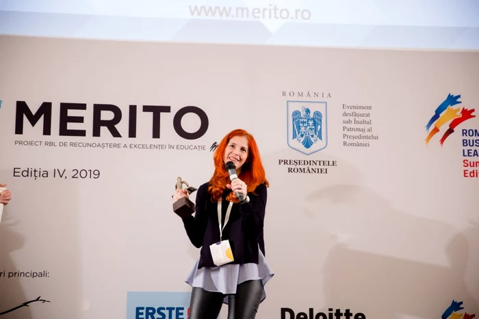 Tatiana Cauni la Gala MERITO 2019. FOTO: Facebook Proiectul MERITO