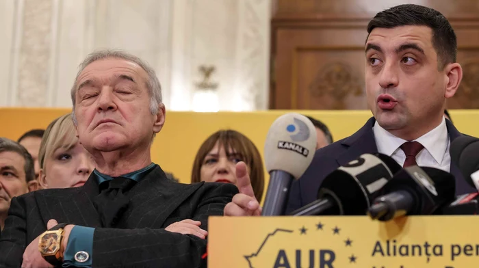 George Simion a refăcut echupa cu Gigi Becali. FOTO Inquam Photos/ Sabin Cirstoveanu