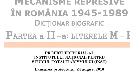 Încă 15 000 de microbiografii accesibile în format digital, în proiectul „Mecanisme represive în România 1945 1989  Dicţionar biografic“ jpeg