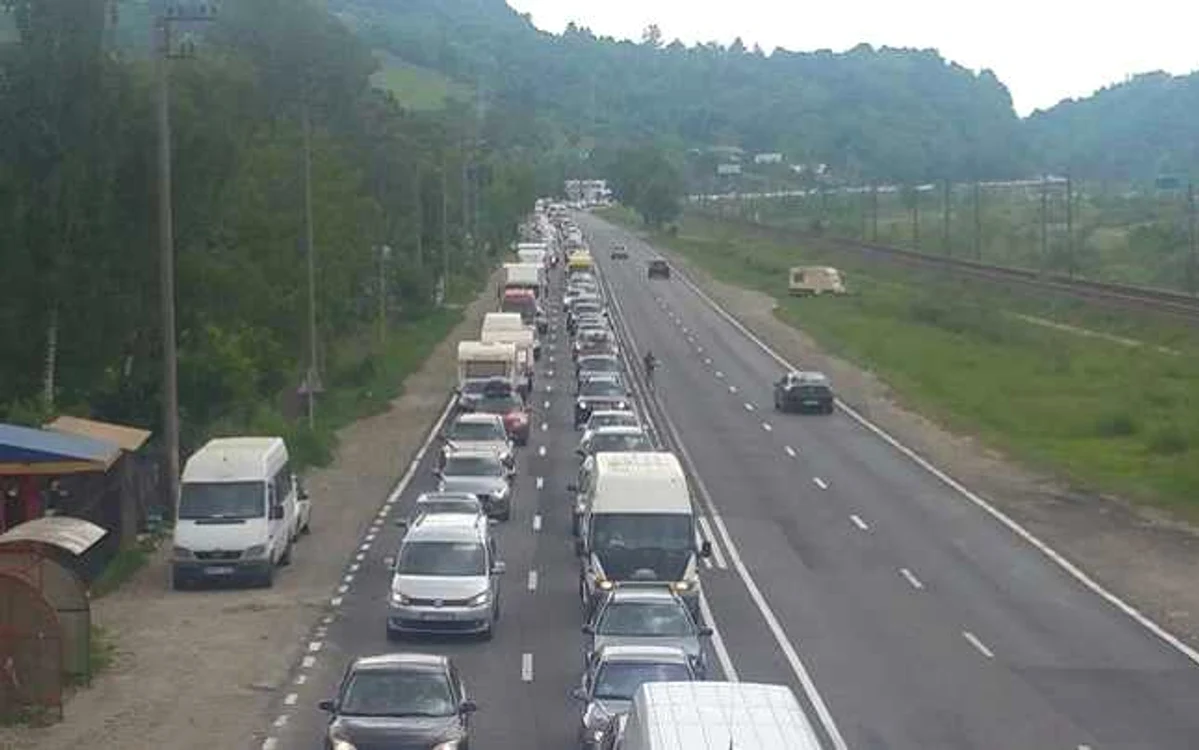 Aglomerație pe DN 1. FOTO Arhivă