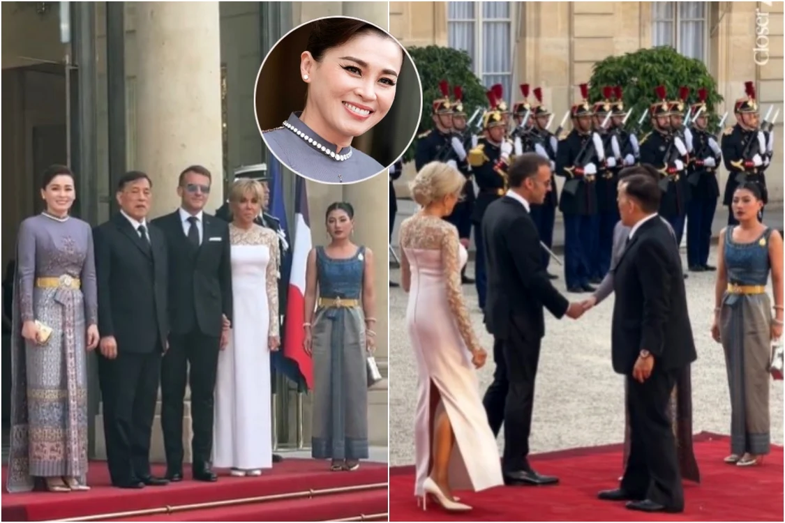Regele și Regina Thailandei, în vizită la Palatul Élysée. Foto: captură video X