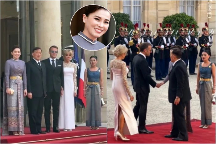 Regele și Regina Thailandei, în vizită la Palatul Élysée. Foto: captură video X