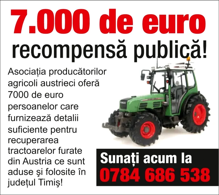 Austriecii caută tractoarele care au ajuns în România