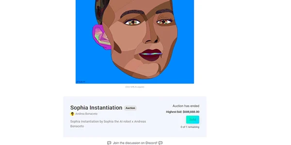 Tablou robot Sophia NFT