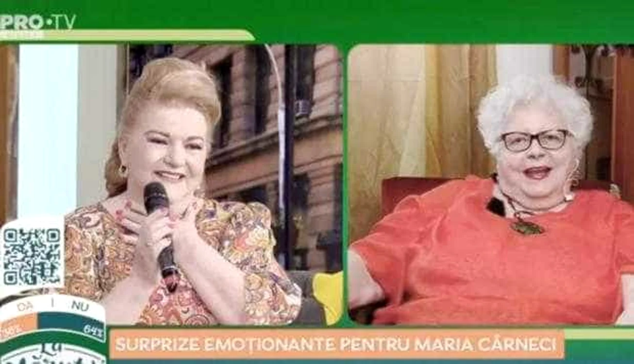 Maria Cârneci și fosta sa dirigintă / foto: captură PRO TV