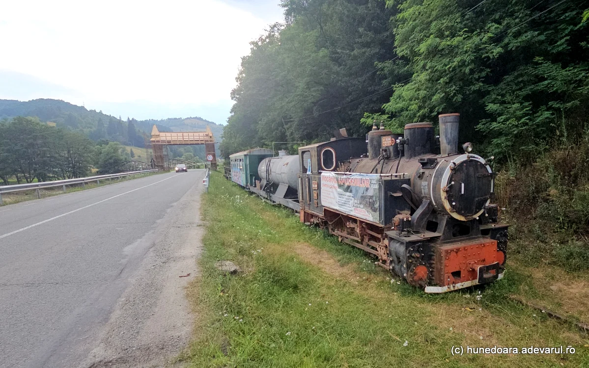 O mocăniță trasă pe linie moartă la Câmpeni, Alba. Foto: Daniel Guță. ADEVĂRUL