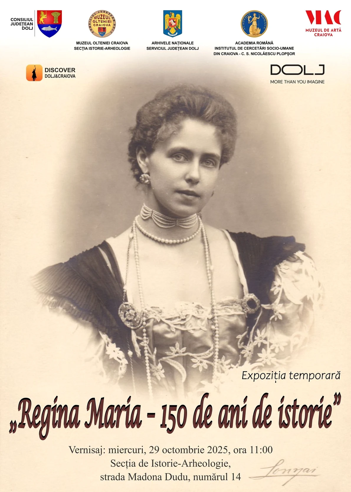 Muzeul Olteniei Craiova omagiază 150 de ani de la nașterea Reginei Maria a României