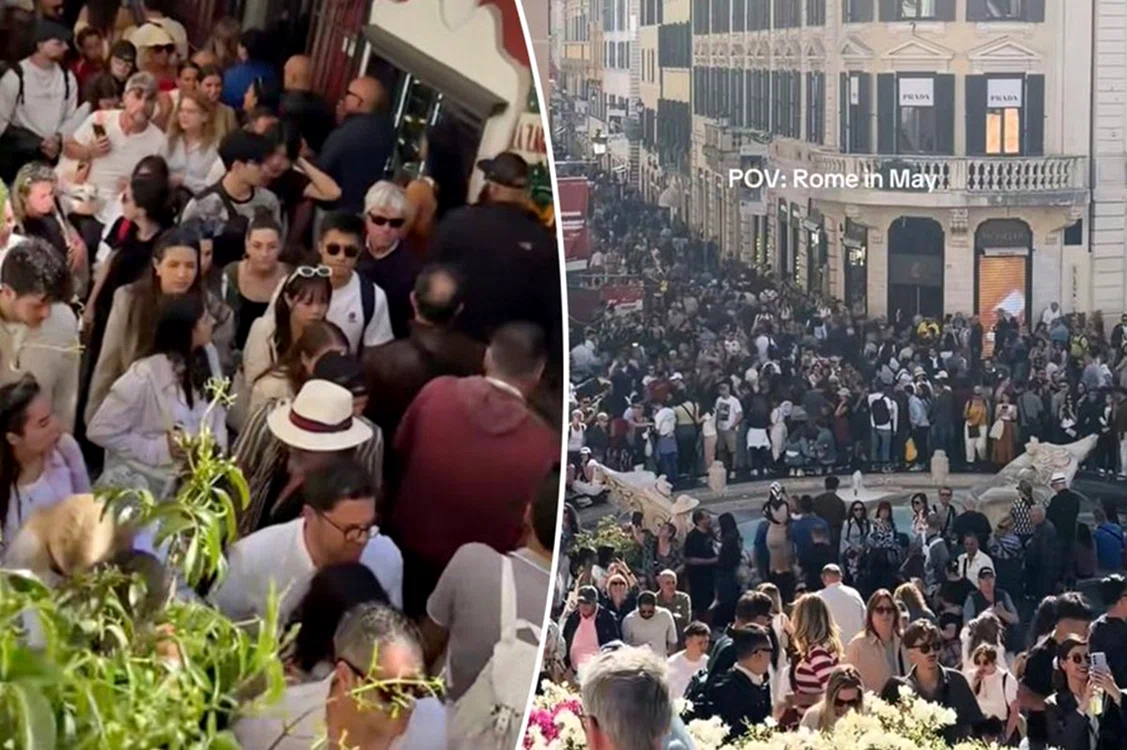 Capturi cu aglomerația din Roma și Positano postate pe TikTok. 