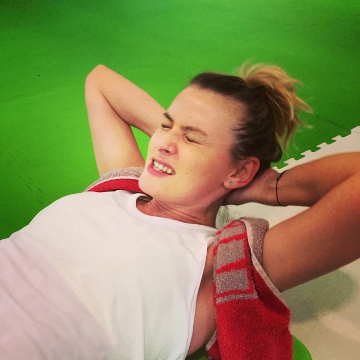 Ioana Blaj munceşte la sală să redevină la silueta de dinainte de sarcinăFoto: arhiva personală