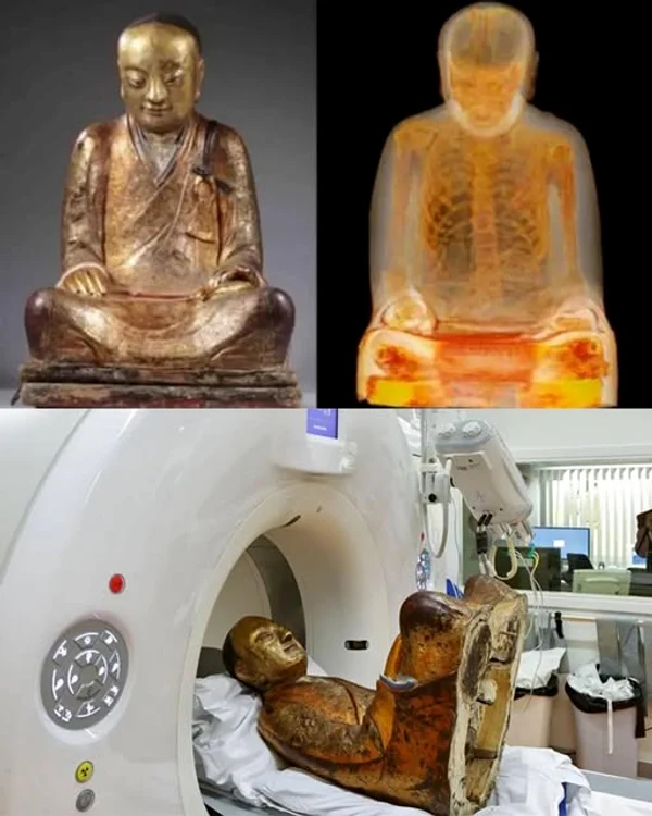 Rămășițele unui călugăr au fost găsite într-o statuie veche de 1.000 de ani / FOTO: Atlas Geografic