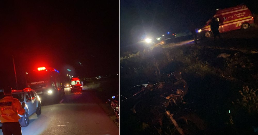 Accident straniu în Vâlcea. Trei motociclete s-au ciocnit între ele