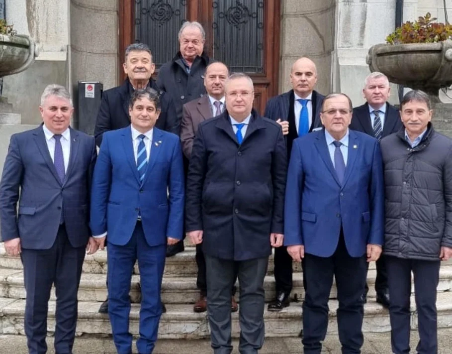 Gabriel Pleșa (al doilea din stânga, rândul de jos), alături de liderii PNL FOTO Facebook