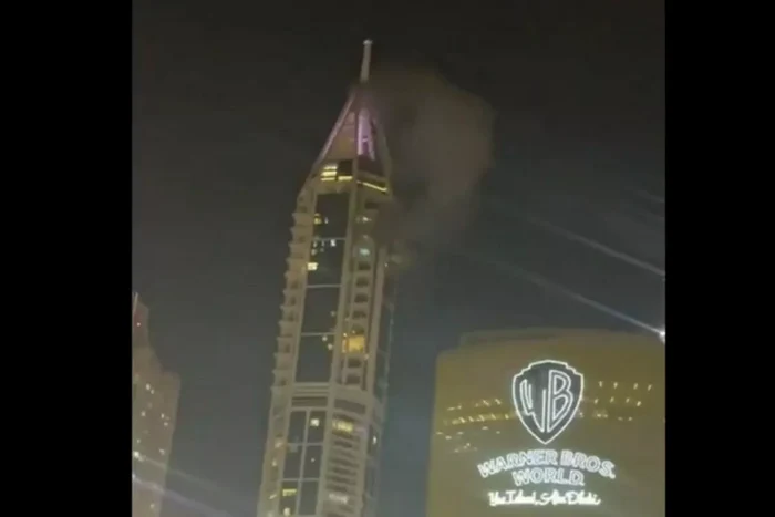 O dronă iraniană ar fi lovit Turnul 23 Marina din Dubai FOTO Captură video