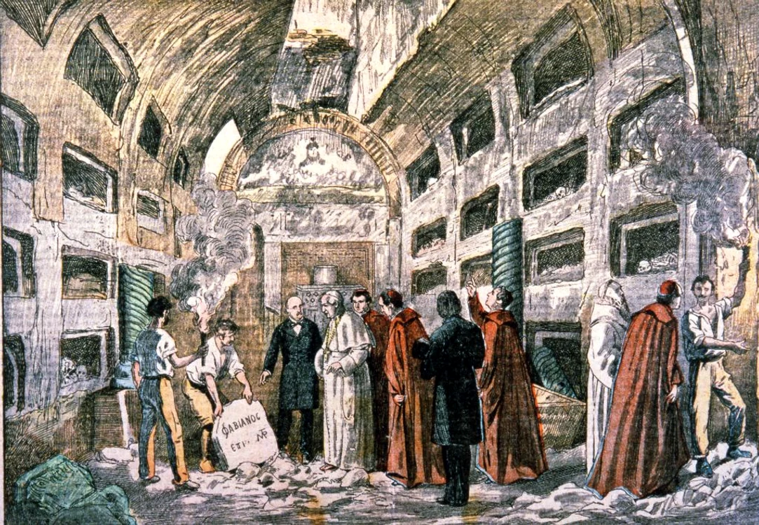 Papa Pius al IX-lea, ascuns în catacombe