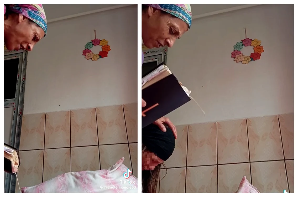 O mamă și-a exorcizat fiica în direct / foto: captura TikTok
