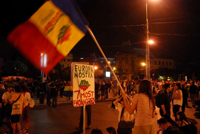 Ziua a opta de proteste faţă de proiectul minier Roşia Monană, Bucureşti FOTO Adevărul