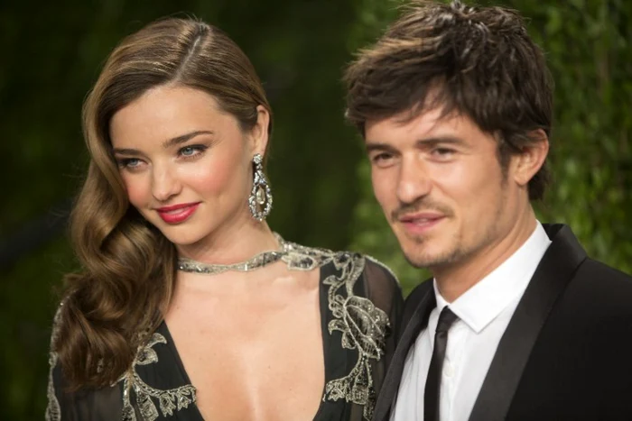 Orlando
Bloom şi Miranda Kerr, unul dintre îngerii casei Victoria’s
Secret, şi-au început relaţia în 2007 şi s-au căsătorit după
trei ani FOTO AFP