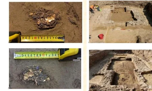 Un tezaur vechi de 1 800 de ani, descoperit într un cavou roman de la Galaţi jpeg
