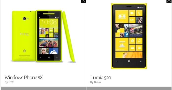 HTC 8X şi Lumia 920 sunt telefoanele de top cu Windows Phone. FOTO Adevărul