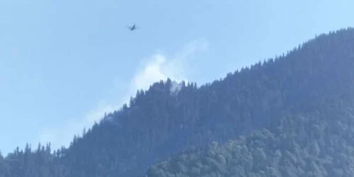 Incendiu de pădure în munții Maramureșului FOTO: ISU MARAMUREȘ