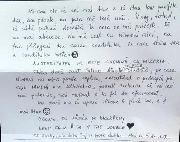 
    Mesajul apărut acum pe pagina de facebook a lui Meme Stoica  