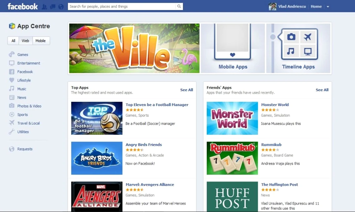 app center facebook