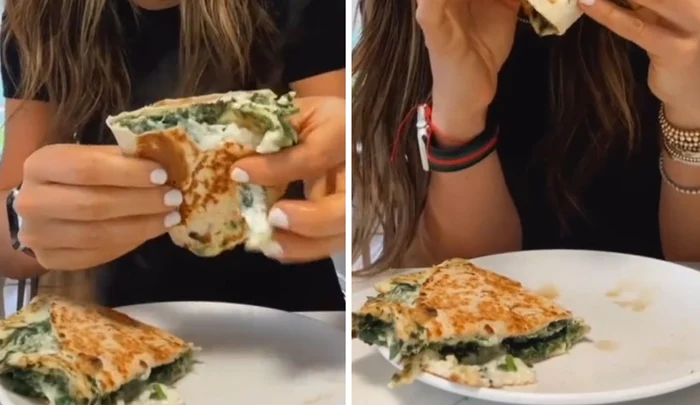 Mic dejun cu ou, spanac și mozarella FOTO: captura video