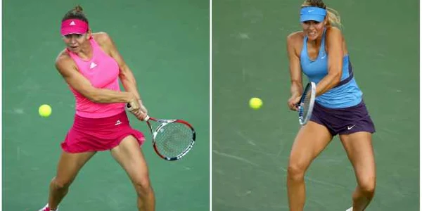simona halep si maria sarapova FOTO afp