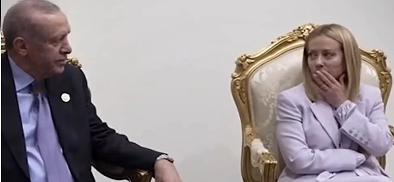 Erdogan și Meloni au vorbit despre fumat FOTO: Captură videi