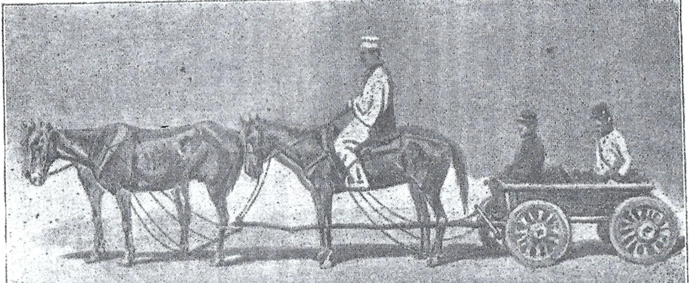 Căruță de poștă brăileană. FOTO: ilustrație „De la Praga la Focșani”, Emanuel Solomon