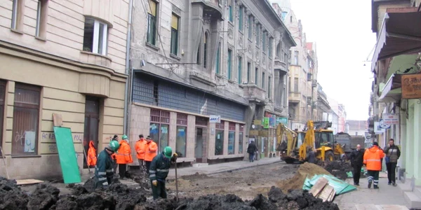 Şantier în zona fostului hotel "Der Trompeter"