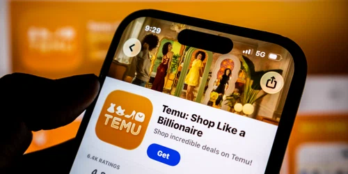 Aplicație Temu - cumpărături - haine FOTO Shutterstock